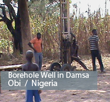 Obi in Nigeria a well is being drilled with machinery