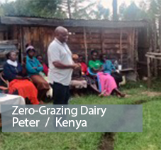 Peter in Kenya a man talks to a group of women
